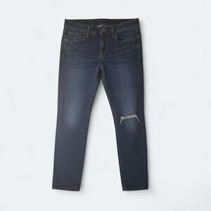 J. Crew Toothpick Skinny Dark Blue Distressed Jeans Size 28